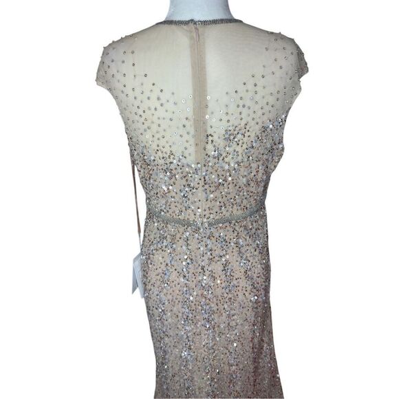 NWT MAC DUGGAL Embellished Illusion High Neck Cap Sleeve Gown 5619 size 10 - Picture 13 of 15